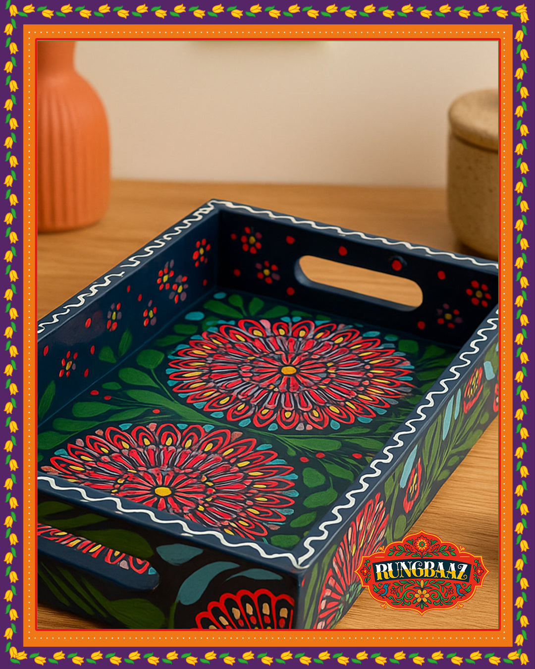 Midnight Bloom – Fine Art Tray