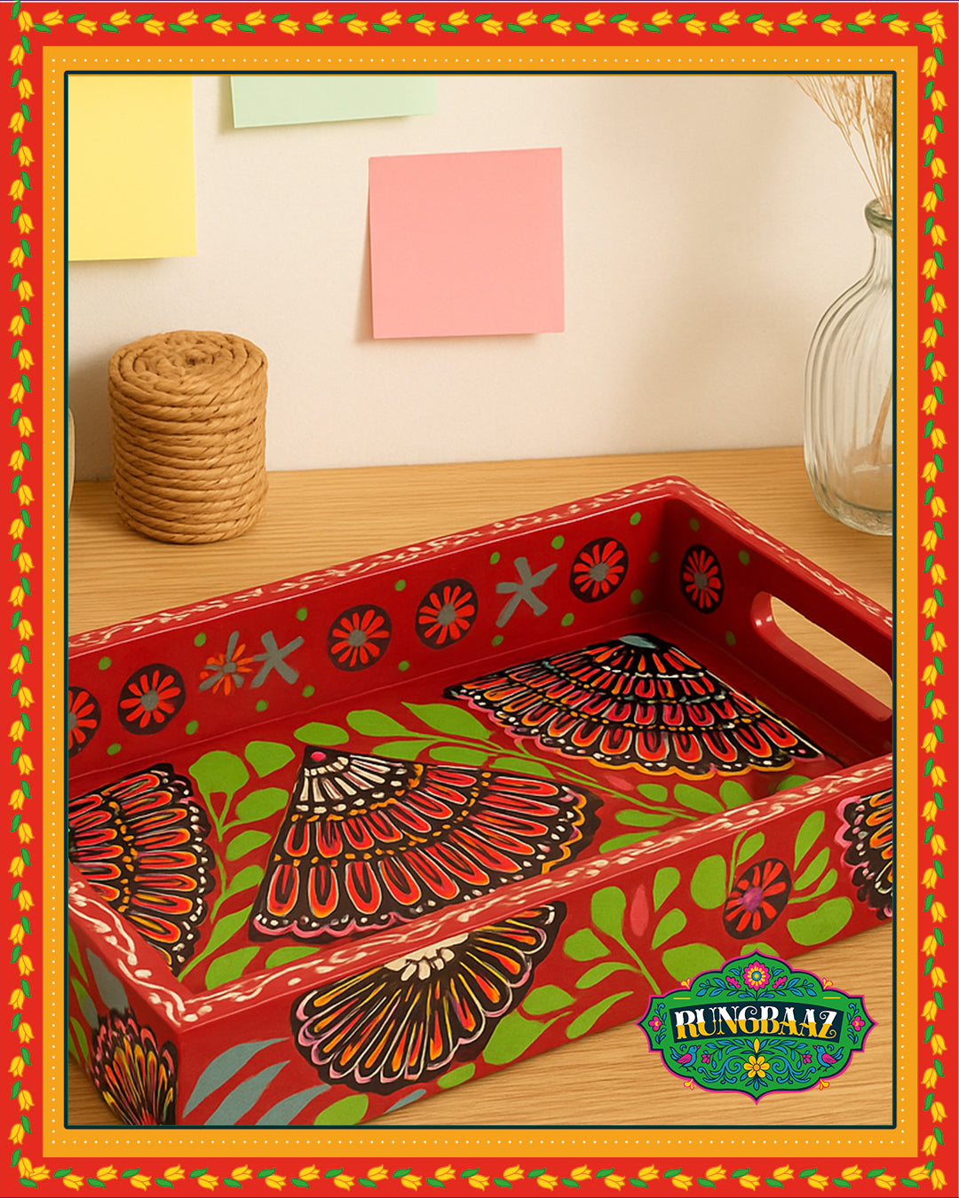 Flame Blossom – Fine Art Tray