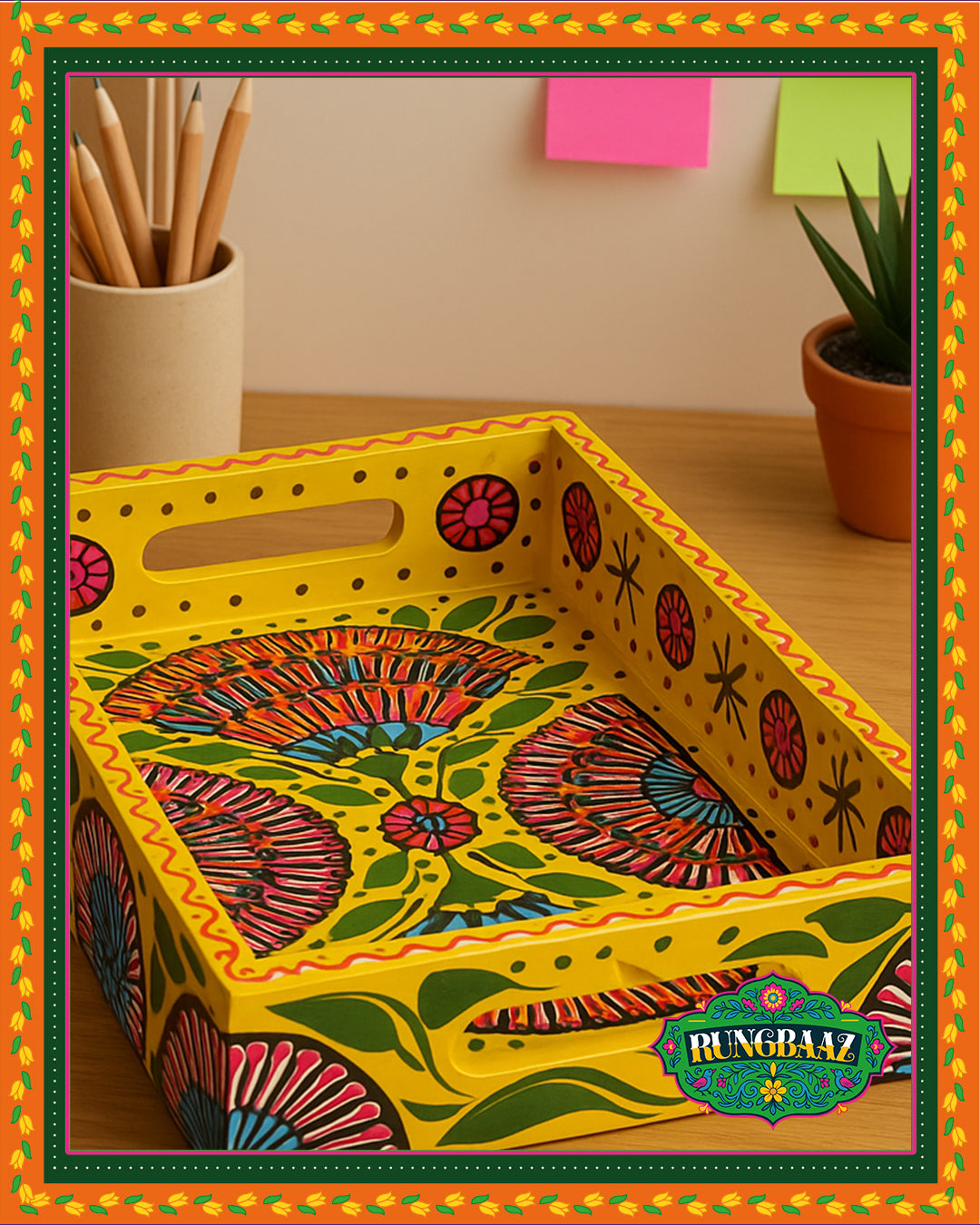 Sunburst Bloom – Fine Art Tray