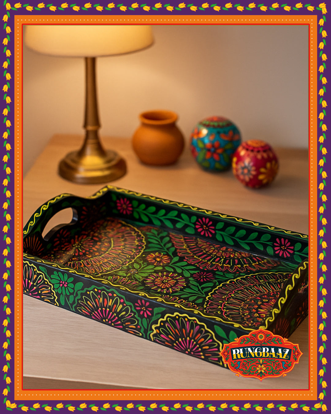 Midnight Bloom – Fine Art Tray