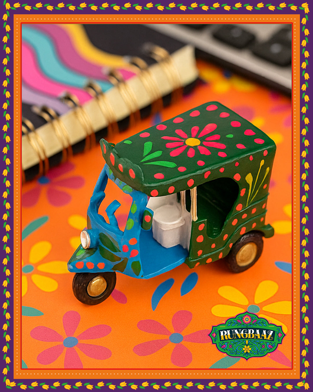 Decorative Rickshaw Miniatures – Hand-Painted in Truck Art Style