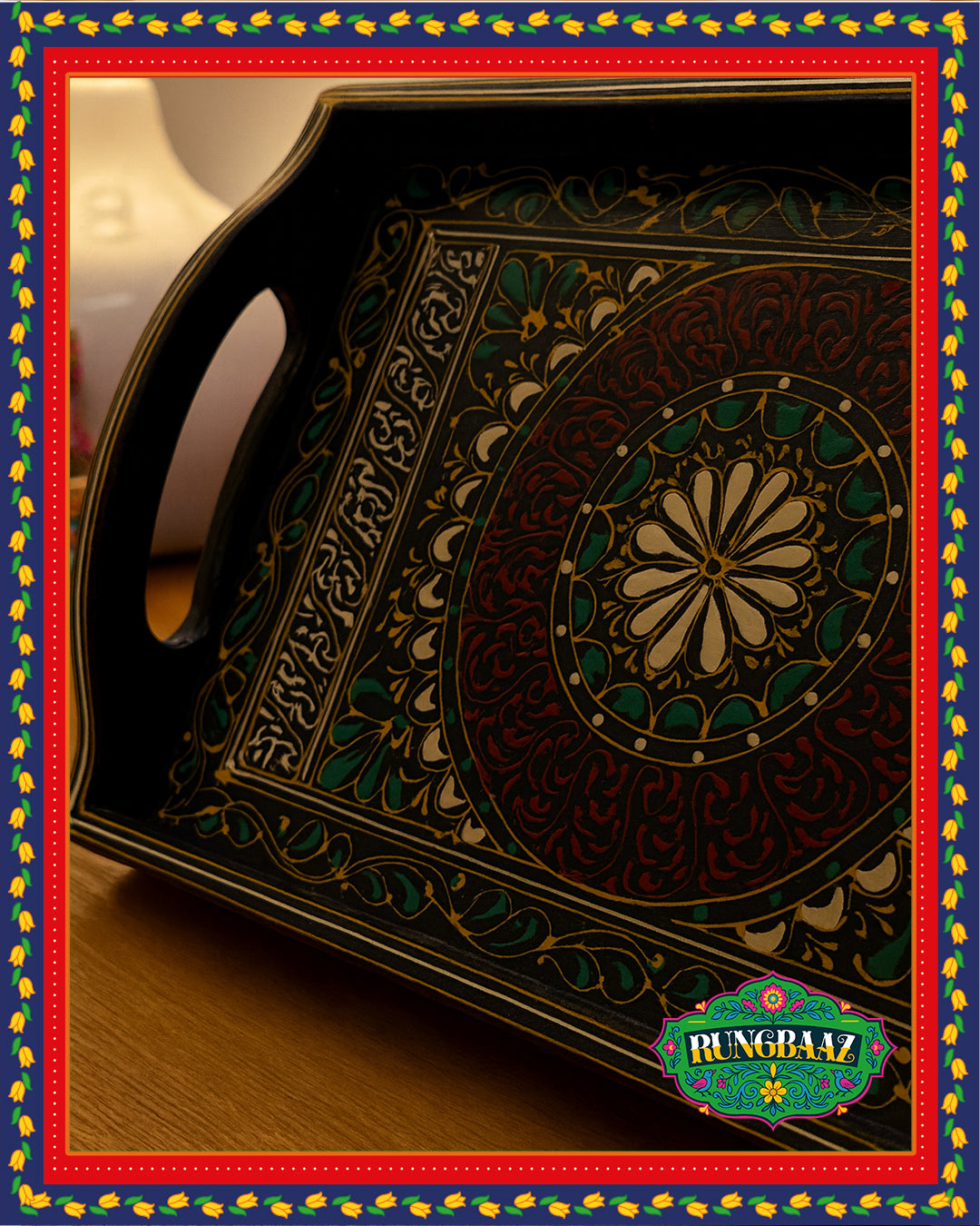 Swati Art Tray β Midnight Elegance