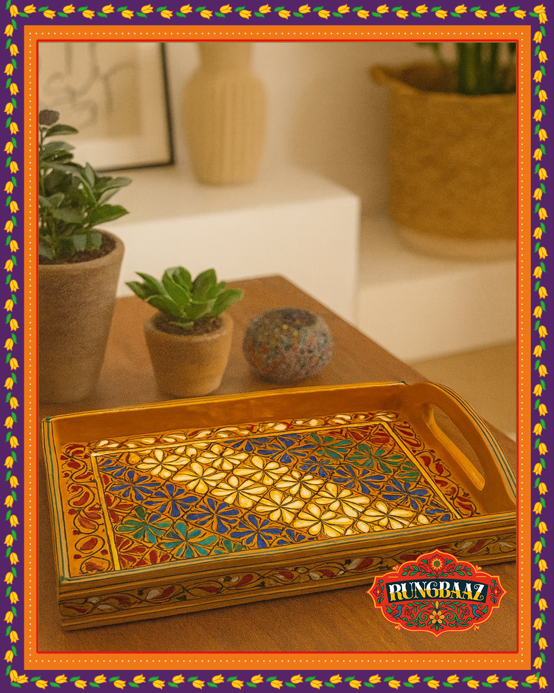 Swati Art Tray – Traditional Motif