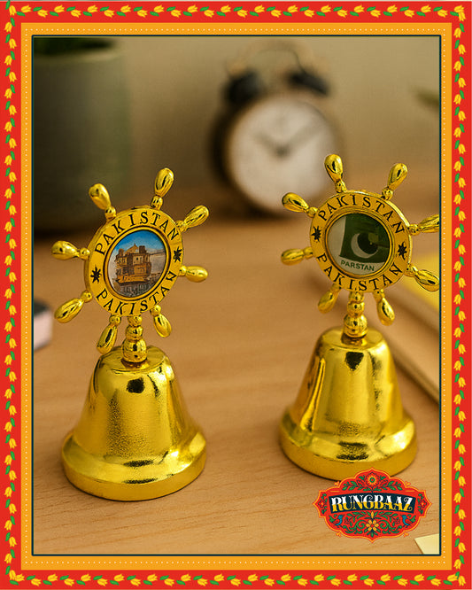 Golden Souvenir Bell – Pakistan Heritage Mini Decor