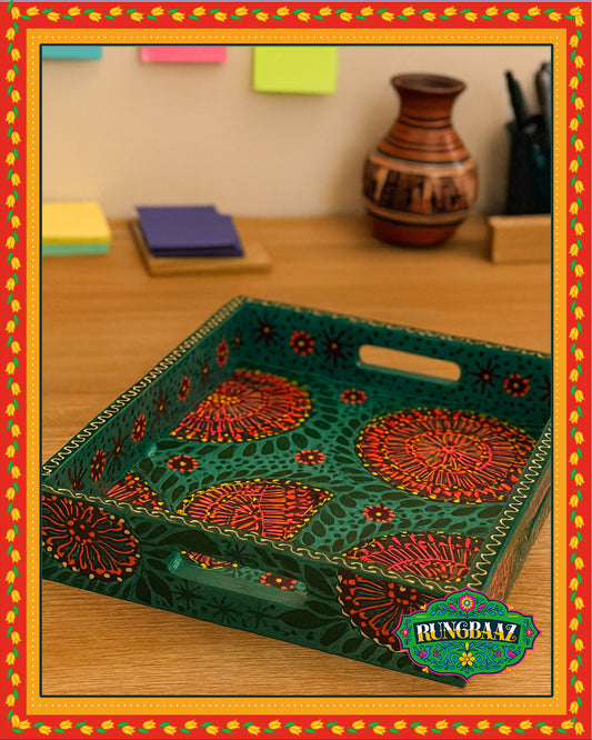 Square Fine Art Tray – Ocean Blossom