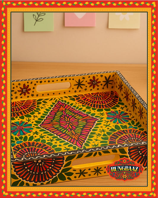 Square Fine Art Tray – Sunshine Whirl