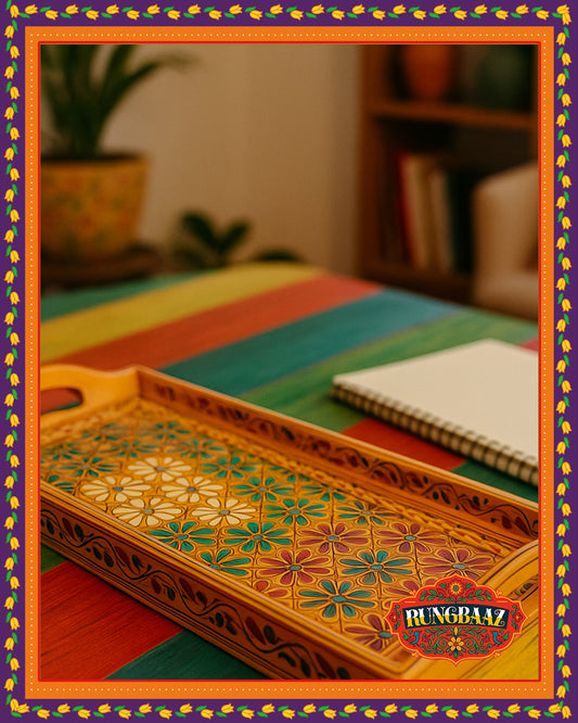 Swati Hand-Painted Rectangle Tray